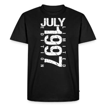 Juillet 1997 Juillet cadeau anniversaire July 1997 - T-shirt Premium bio Homme - noir - Devant - Nico (187cm)