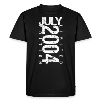 Juillet 2004 Juillet cadeau anniversaire July 2004 - T-shirt Premium bio Homme - noir - Devant - Nico (187cm)