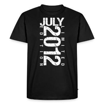 Juillet 2012 Juillet cadeau anniversaire July 2012 - T-shirt Premium bio Homme - noir - Devant - Nico (187cm)
