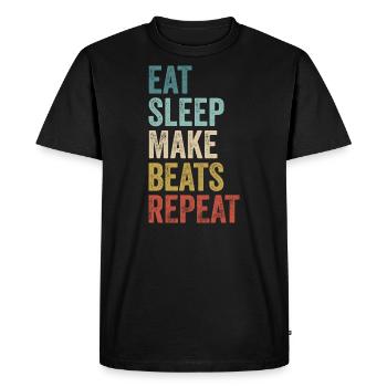 Eat Sleep Make Beats Repeat Shirt Music Producer - T-shirt Premium bio Homme - noir - Devant - Nico (187cm)