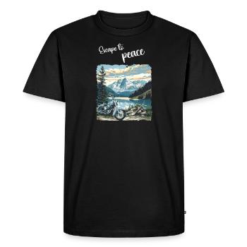 Motorcycle Freedom Motorcycle by the Lake Gift - Men's Premium Organic T-Shirt - black - Front - Nico (187cm)