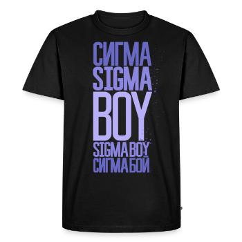 Sigma Boy - Viral song & TikTok trend inspired - Men's Premium Organic T-Shirt - black - Front - Nico (187cm)