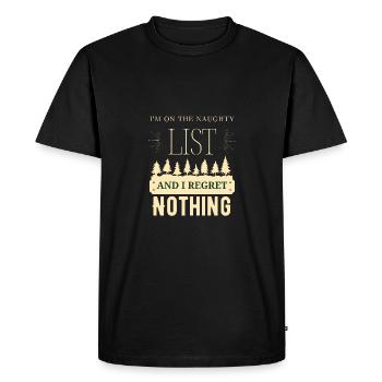 Je suis sur la liste des vilains et je ne regrette rien - T-shirt Premium bio Homme - noir - Devant - Nico (187cm)