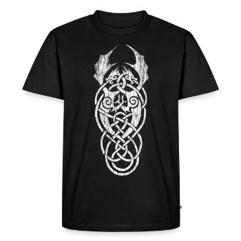 white dragon knot - Men's Premium Organic T-Shirt - black - Front - Nico (187cm)