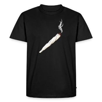 Joint Cannabis Weed Fuque - T-shirt Premium bio Homme - noir - Devant - Nico (187cm)