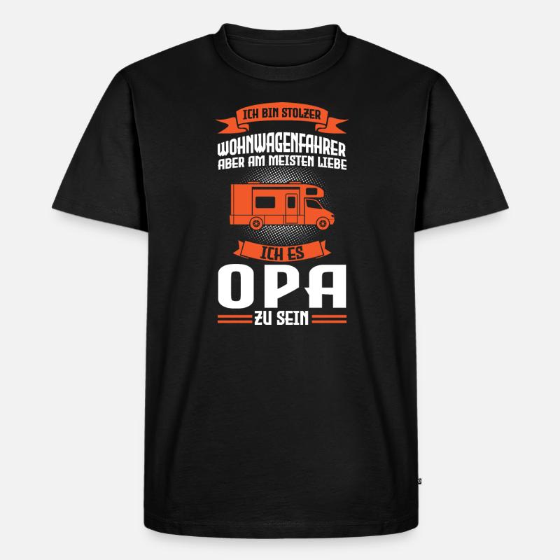 Camper Opa Großvater Geschenk - Männer Premium Bio T-Shirt - Schwarz