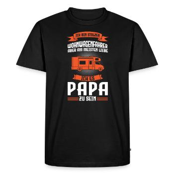 Camper Papa Vater Geschenk - Männer Premium Bio T-Shirt - Schwarz - Vorne - Nico (187cm)