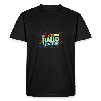 Garderie Sortant de l’école Inscription Écolier - T-shirt Premium bio Homme - noir - Devant - Nico (187cm)