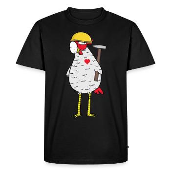 Craftsman Chicken Hammer Heart Construction Site Professions Job - Men's Premium Organic T-Shirt - black - Front - Nico (187cm)