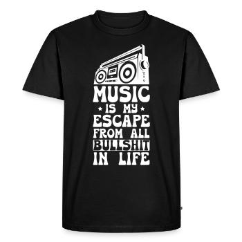 Musique à la mode - T-shirt Premium bio Homme - noir - Devant - Nico (187cm)
