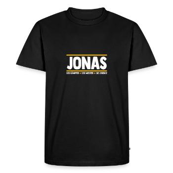 Jonas - T-shirt Premium bio Homme - noir - Devant - Nico (187cm)