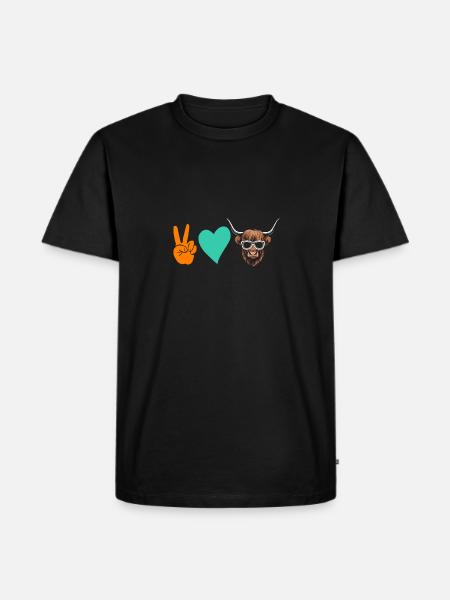 Cow Cattle Highland Cattle - Men's Premium Organic T-Shirt - black