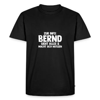 Bernd - Men's Premium Organic T-Shirt - black - Front - Nico (187cm)