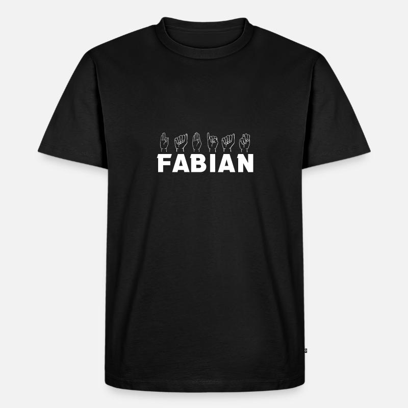 Gebärdensprache Fabian - Männer Premium Bio T-Shirt - Schwarz