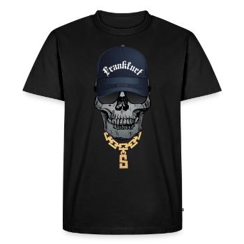 Cool Skull Hip Hop Style Font Francfort - T-shirt Premium bio Homme - noir - Devant - Nico (187cm)