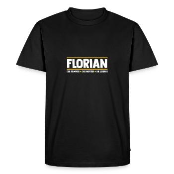 Florian - T-shirt Premium bio Homme - noir - Devant - Nico (187cm)