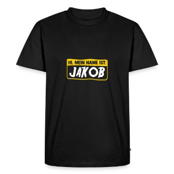 Jacob - T-shirt Premium bio Homme - noir - Devant - Nico (187cm)