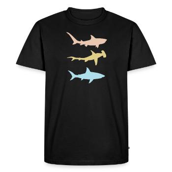 Requins - T-shirt Premium bio Homme - noir - Devant - Nico (187cm)
