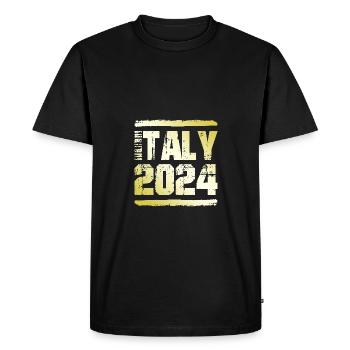 Italie 2024 Médaille d’or - T-shirt Premium bio Homme - noir - Devant - Nico (187cm)
