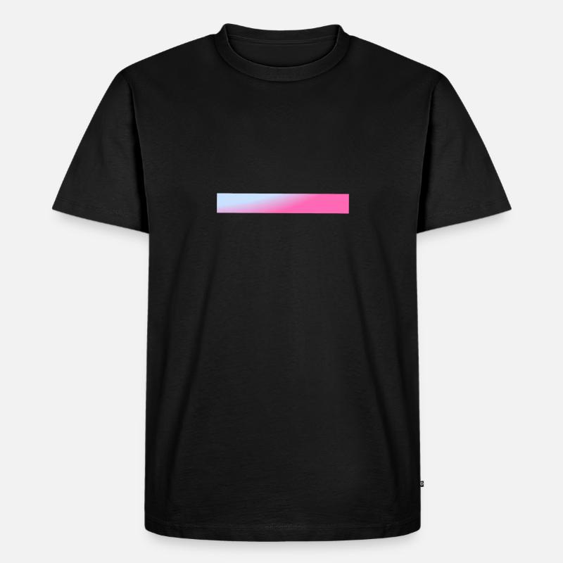 Balken Blau & Pinker Farbverlauf - Männer Premium Bio T-Shirt - Schwarz