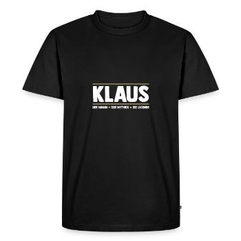 Klaus - Men's Premium Organic T-Shirt - black - Front - Nico (187cm)