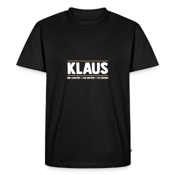 Klaus - Men's Premium Organic T-Shirt - black - Front - Nico (187cm)