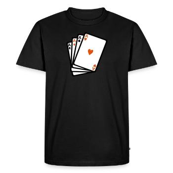 carte jeux poker as carre - T-shirt Premium bio Homme - noir - Devant - Nico (187cm)