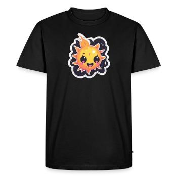 Boule de feu heureuse et dure dans l’espace - T-shirt Premium bio Homme - noir - Devant - Nico (187cm)