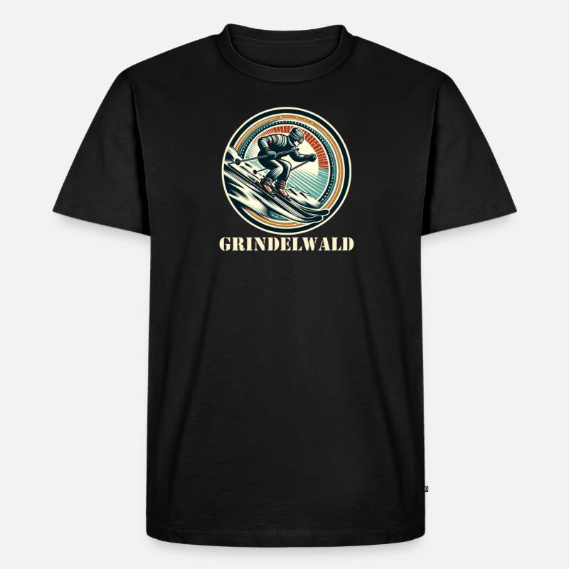 Grindelwald - Männer Premium Bio T-Shirt - Schwarz