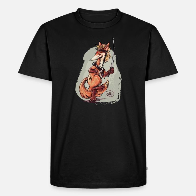 Katana Fox - Männer Premium Bio T-Shirt - Schwarz