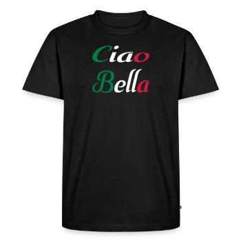 Ciao Bella - Men's Premium Organic T-Shirt - black - Front - Nico (187cm)