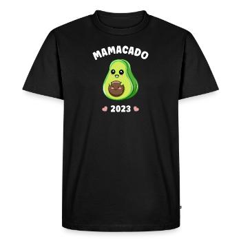 Mamacado 2023 Avocat Grossesse Enceinte - T-shirt Premium bio Homme - noir - Devant - Nico (187cm)