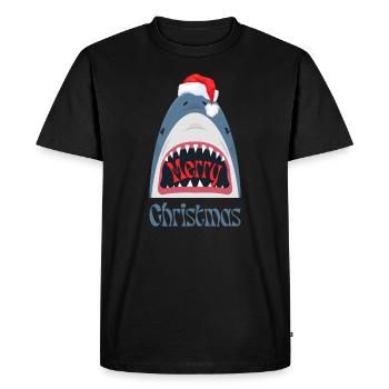 Merry Christmas – Funny Shark Christmas Design - Men's Premium Organic T-Shirt - black - Front - Nico (187cm)
