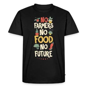 No Farmers No Food No Future Farmer Farmer - Men's Premium Organic T-Shirt - black - Front - Nico (187cm)