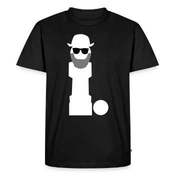 Foosball table football old man figure vector - Men's Premium Organic T-Shirt - black - Front - Nico (187cm)