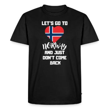 Norwegian Heart Norwegian Flag Funny Norway - Men's Premium Organic T-Shirt - black - Front - Nico (187cm)