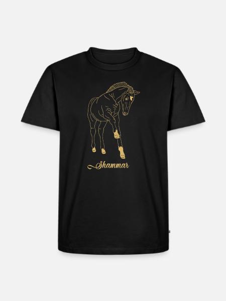 Trakehner Shammar - Männer Premium Bio T-Shirt - Schwarz