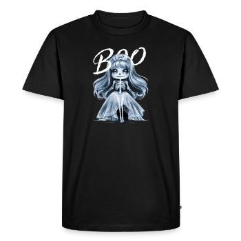 Kawaii Anime Girl Ghost - Men's Premium Organic T-Shirt - black - Front - Nico (187cm)