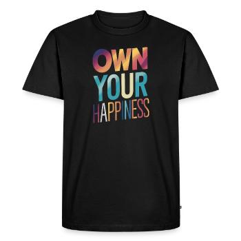 Own Your Happiness - Men's Premium Organic T-Shirt - black - Front - Nico (187cm)