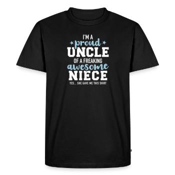 uncle - Men's Premium Organic T-Shirt - black - Front - Nico (187cm)