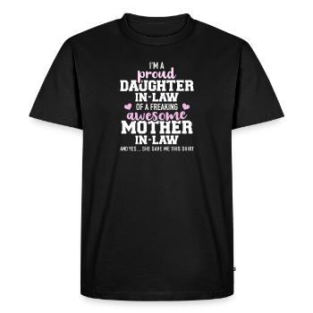 belle-fille - T-shirt Premium bio Homme - noir - Devant - Nico (187cm)