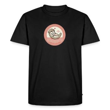 Otter - Otterly in love - Men's Premium Organic T-Shirt - black - Front - Nico (187cm)