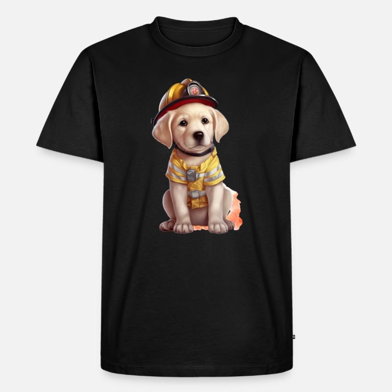 Pompier mignon labrador - T-shirt Premium bio Homme - noir