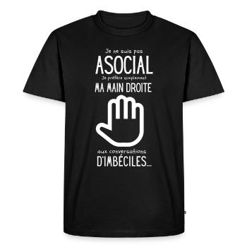 Beauf phrase drôle rigolo humour beauferie - T-shirt Premium bio Homme - noir - Devant - Nico (187cm)