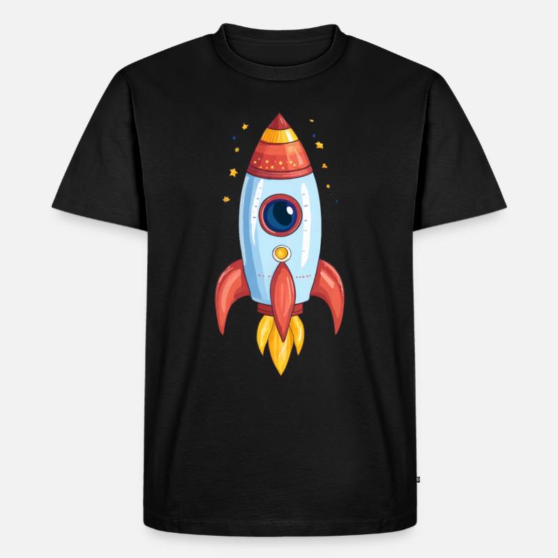 Rakete - Männer Premium Bio T-Shirt - Schwarz