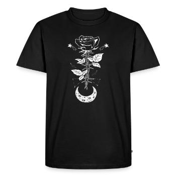 Gothique Sorcière Lune Rose Black Metal - T-shirt Premium bio Homme - noir - Devant - Nico (187cm)