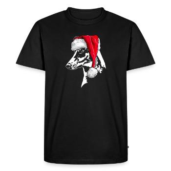 Père Noël COLLIE Chiens de Noël Wilsigns - T-shirt Premium bio Homme - noir - Devant - Nico (187cm)