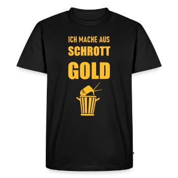 Je fais de l'or avec de la ferraille - T-shirt Premium bio Homme - noir - Devant - Nico (187cm)