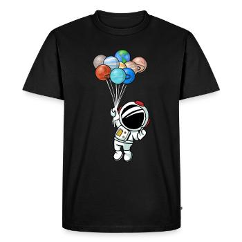 Astronaut - Men's Premium Organic T-Shirt - black - Front - Nico (187cm)