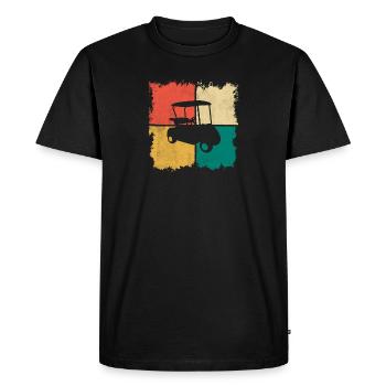 Voiturette de golf Golfeur Golfspieler Retro Golfen - T-shirt Premium bio Homme - noir - Devant - Nico (187cm)